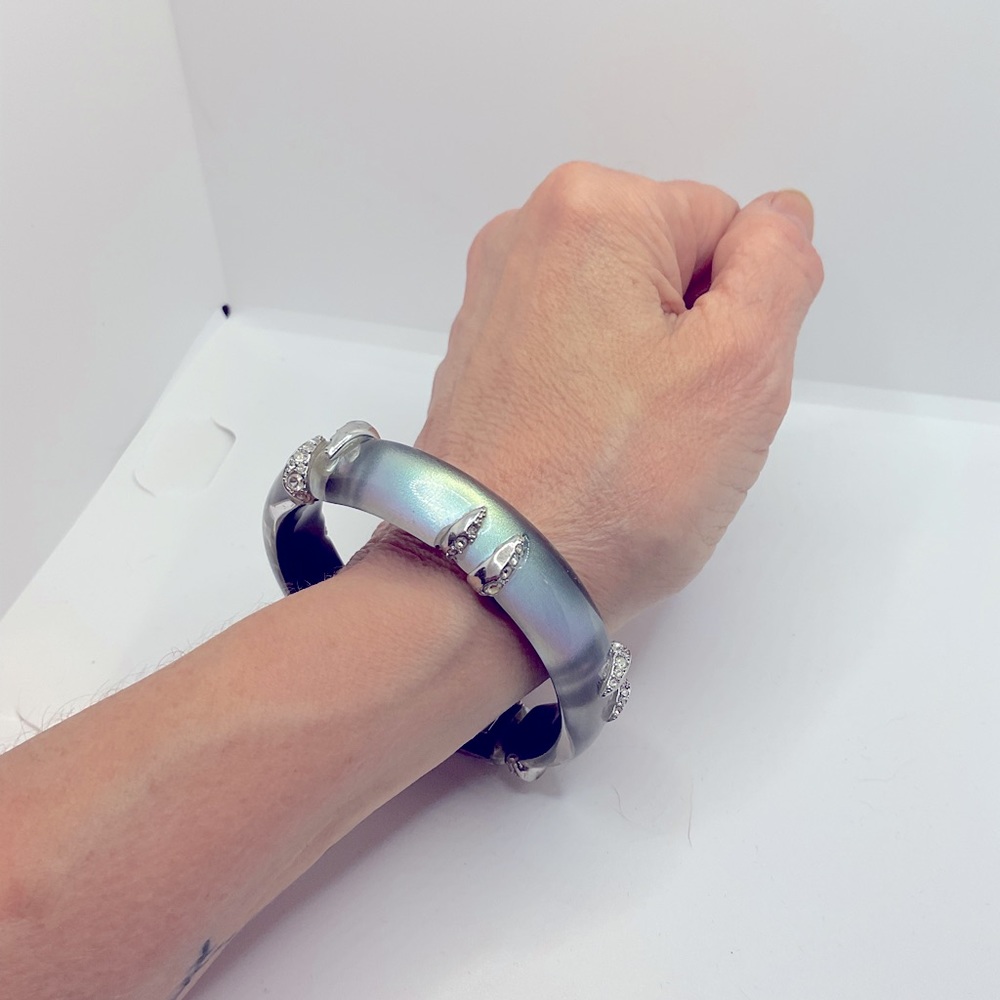 Hinged bracelet with crystals